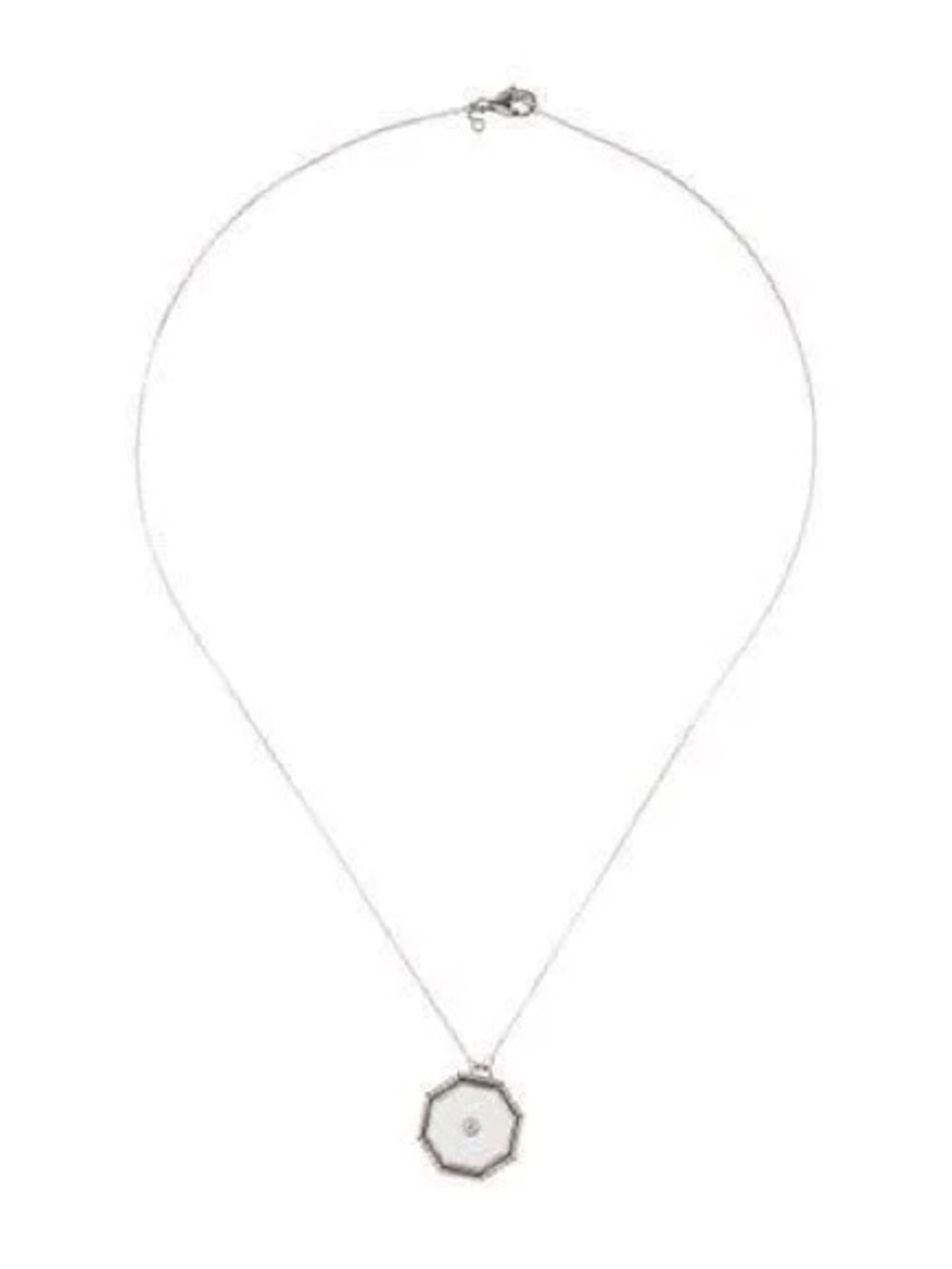 L’atelier Nawbar 9k diamond & glass hexagonal pendant necklace - Picture 2 of 3